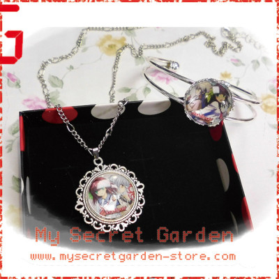 Angel Beats ! エンジェルビーツ/ Afro Ken Dog anime Cabochon Necklace and Bracelet Set 1a or 1b Angel Beats ! エンジェルビーツ/ Afro Ken Dog anime Cabochon Necklace and Bracelet Set 1a or 1b